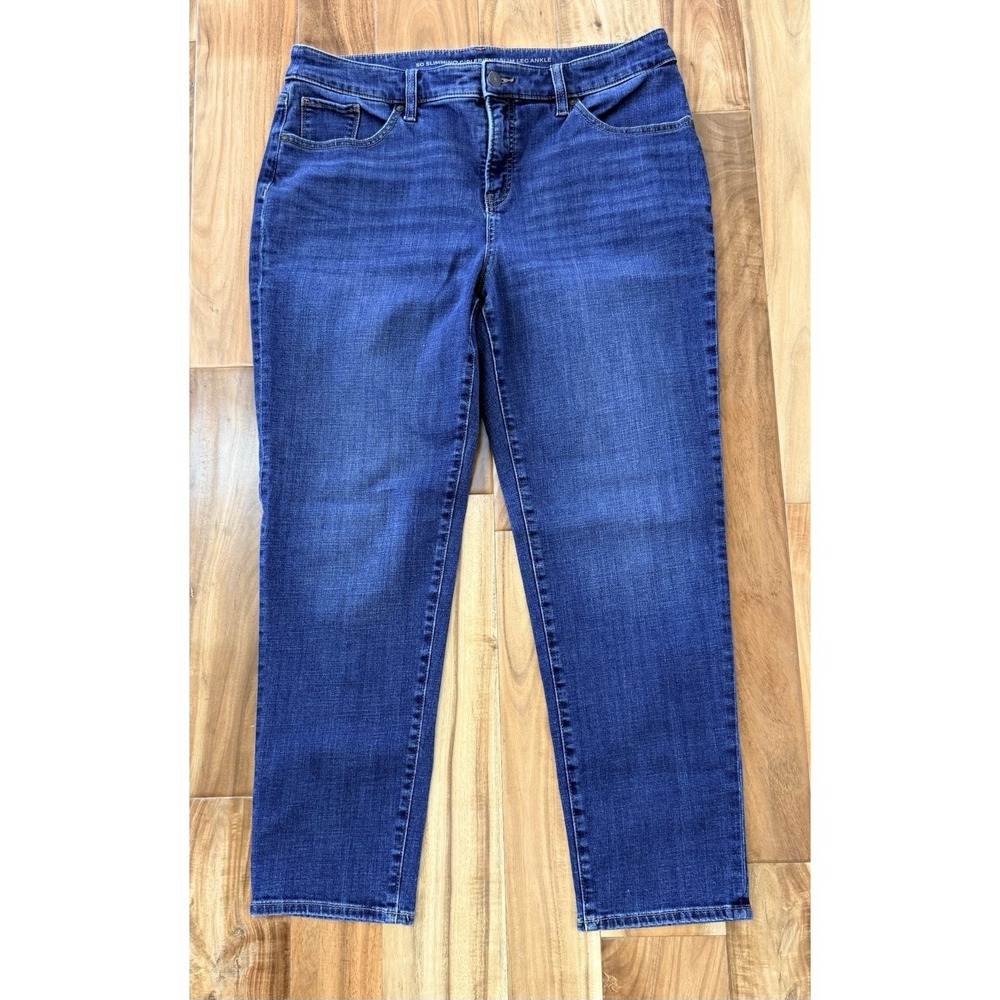 Chico's‎ So Slimming Girlfriend Slim Leg Ankle Blue Jeans Size 2